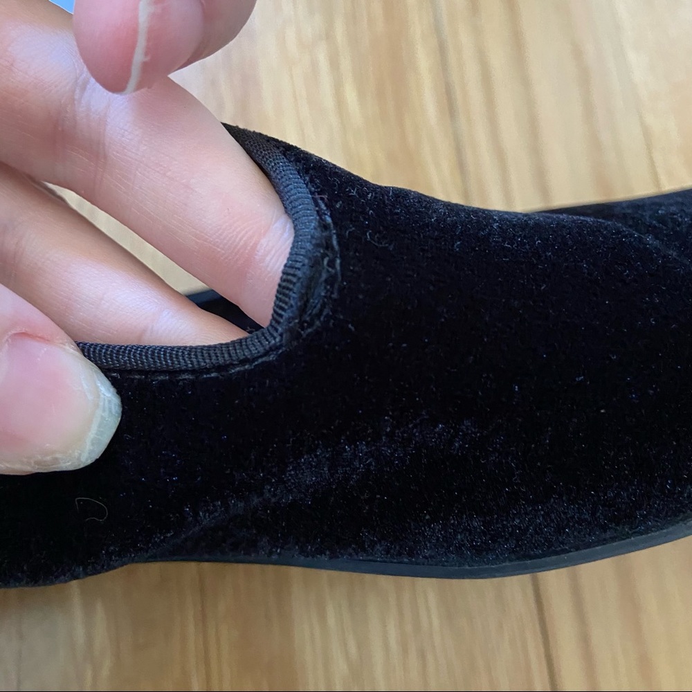 ❌SOLD❌ BIRDIES The Heron Black Velvet Suede Smoking Slipper Flat Slip On 11 - Picture 6 of 9